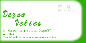 dezso velics business card